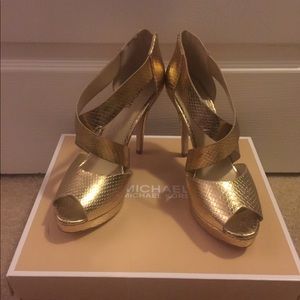 Gold Micheal Kors shoes